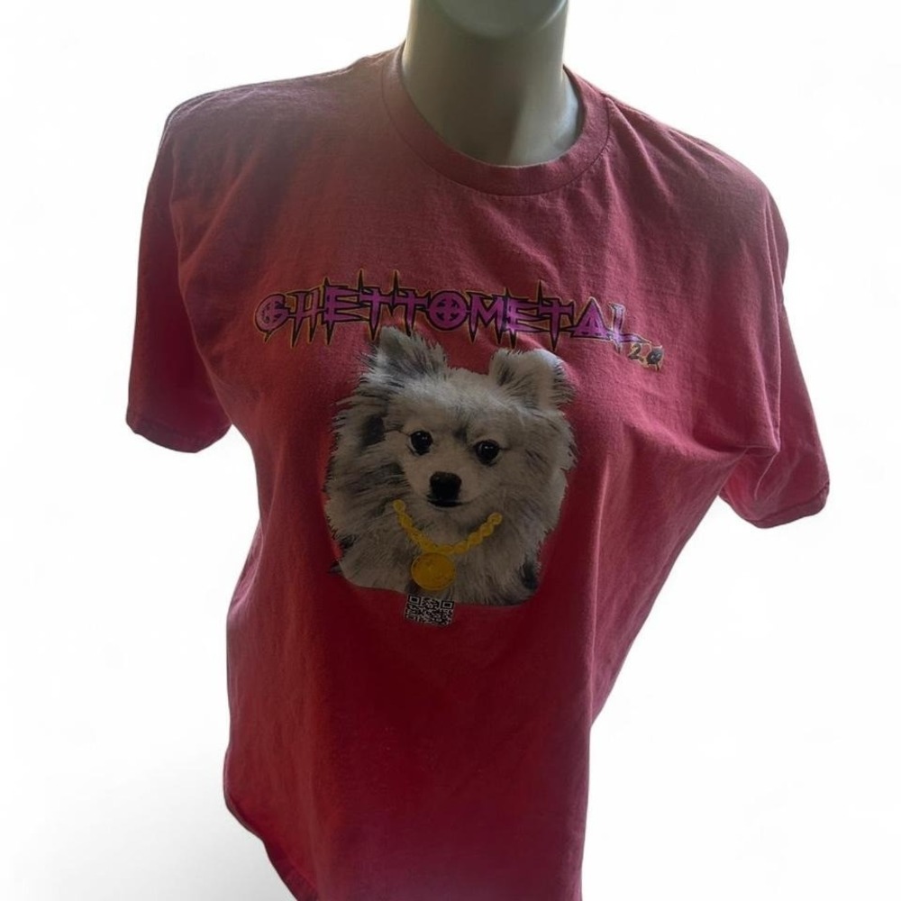 MENS CORAL‎ FUNNY GRAPHIC TEE "GHETTO METAL" AND TEE XL1